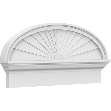 Ekena Millwork Elliptical Sunburst Architectural Grade PVC Combination Pediment, 32"W x 14-7/8"H x 2-3/4"P PEDPC032X150ELL01